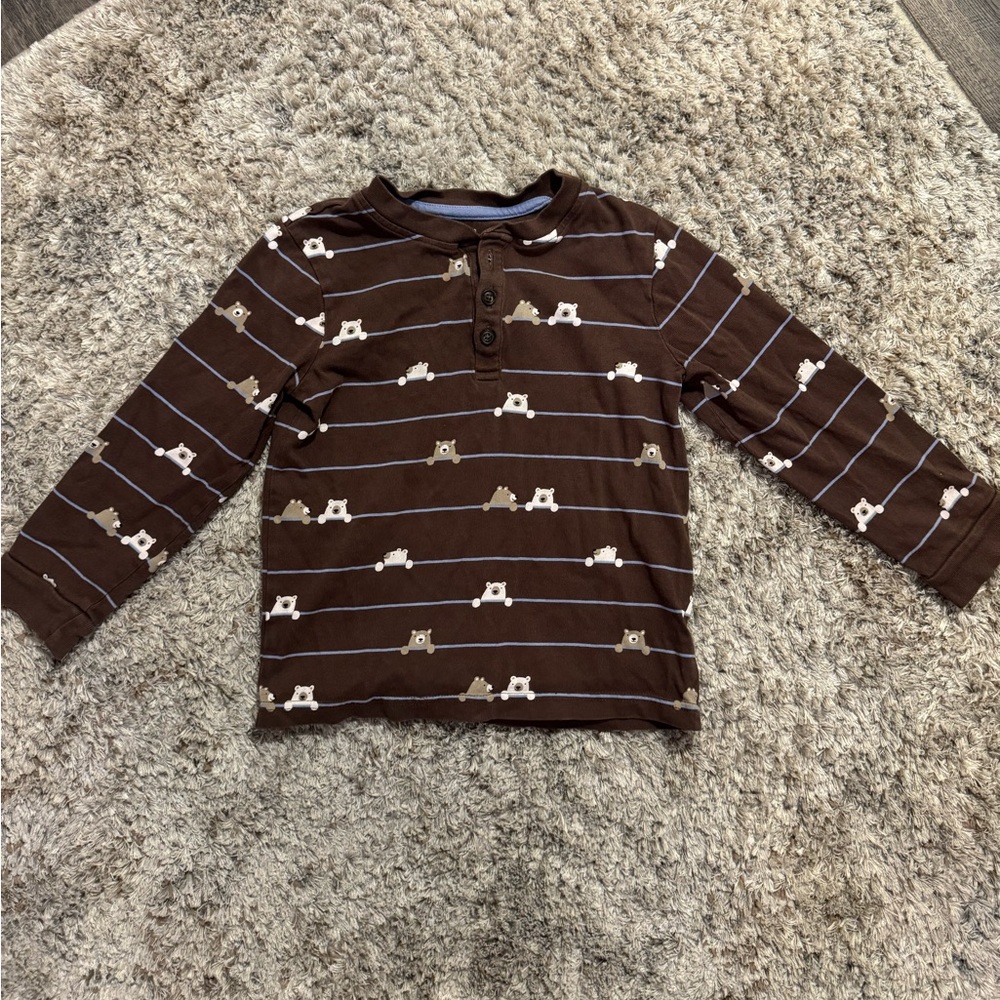 Gymboree Brown Bear Stripe Long Sleeve Tee 5T